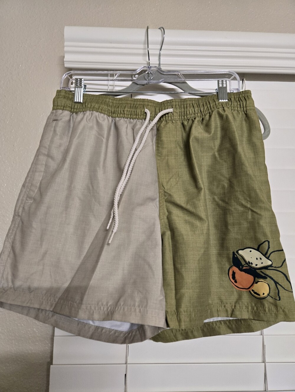 Goodfellow & Co Olive Swim Trunks With Lining